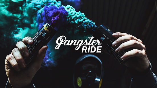 Gangster Ride, smoke, smoking, police, lowrider, BMX, mask, gas masks, BMW, car, gangsters, gangster, colorful, YouTube, HD wallpaper HD wallpaper