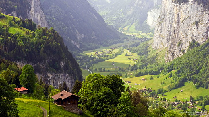Lauterbrunnen, İsviçre, Avrupa, HD masaüstü duvar kağıdı