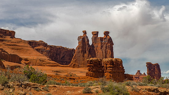 Пустынные скалы Камни HD, коричневые скальные образования, природа, скалы, камни, пустыня, HD обои HD wallpaper