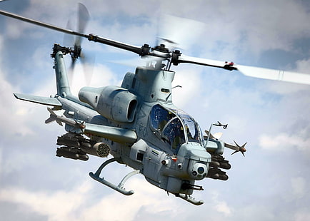Ah-1z Super Cobra, penerbangan, militer, keren, helikopter, ah-1z, super cobra, serangan, biru, pesawat terbang, Wallpaper HD HD wallpaper