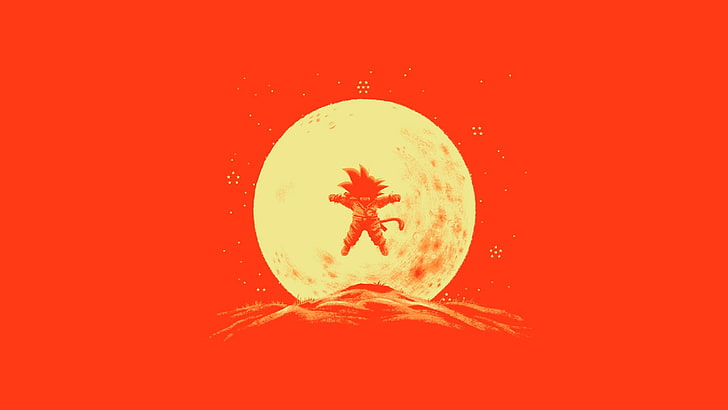 Dragon Ball Wallpaper, Dragon Ball Z, Son Goku, Mondlicht, Mond, Kid Goku, Saiyajin, HD-Hintergrundbild
