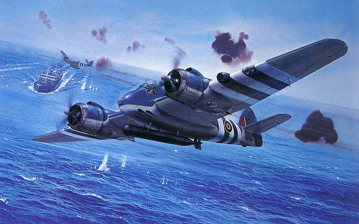 La Seconde Guerre mondiale, avion, Bristol Beaufighter, torpille, avion, avion militaire, militaire, Fond d'écran HD