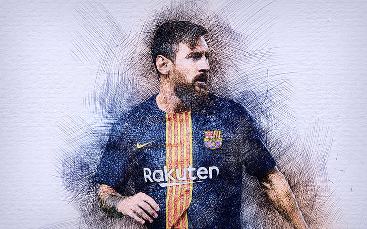Piłka nożna, Lionel Messi, Argentyńczyk, FC Barcelona, Tapety HD