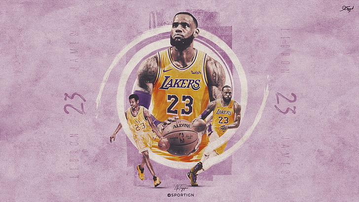 Bola Basket, LeBron James, Los Angeles Lakers, NBA, Wallpaper HD
