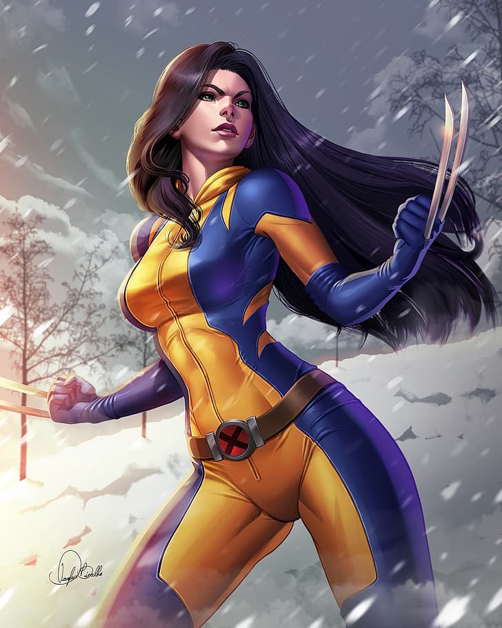 artwork, women, Wolverine, X-Men, HD wallpaper