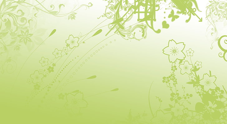 Фон за зелени цветя, зелен флорален тапет, Aero, Vector Art, Green, Flowers, Design, Background, HD тапет