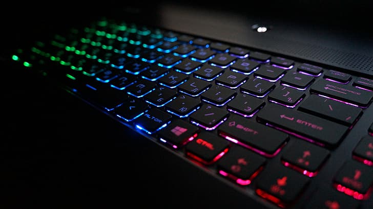 colors, backlight, keyboard, laptop, notebook, led, MSI, GS70Stealth, GS70, HD wallpaper