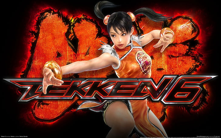 Tekken, Tekken 6, Bracelet, Dress, Girl, Ling Xiaoyu, Orange Dress, Tekken 5, Twintails, HD wallpaper