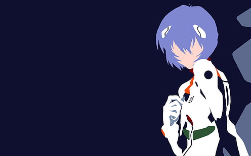 Ayanami Rei, Minimalismus, Neon Genesis Evangelion, Anime, Anime Girls, einfacher Hintergrund, HD-Hintergrundbild HD wallpaper