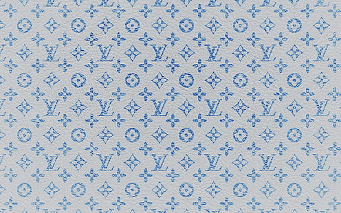 Louis Vuitton, azul, padrão, arte, HD papel de parede HD wallpaper