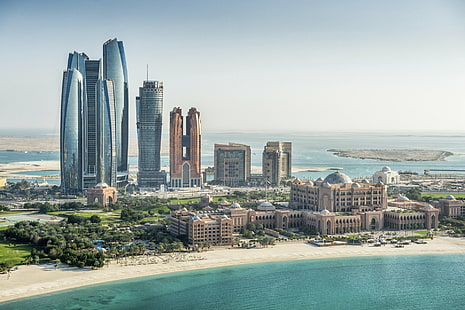 Hecho por el hombre, Etihad Towers, Abu Dhabi, Edificio, Emiratos Árabes Unidos, Fondo de pantalla HD HD wallpaper