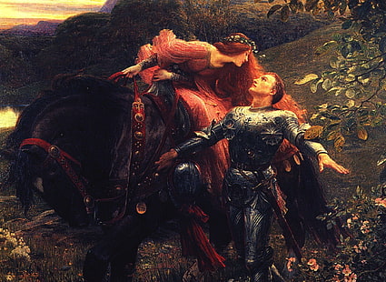 классическое искусство, живопись, сэр Фрэнк Дикзее, 1800-е годы, рыцарь, романтика, La Belle Dame Sans Merci, HD обои HD wallpaper