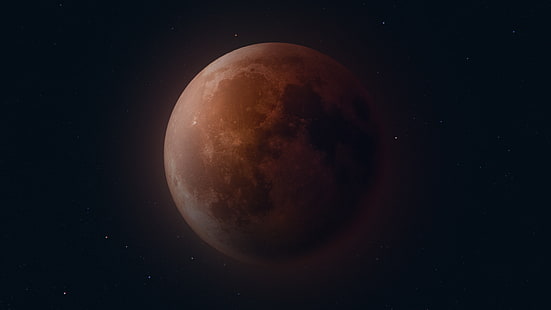 5K, Luna de sangre, Eclipse lunar, Fondo de pantalla HD HD wallpaper