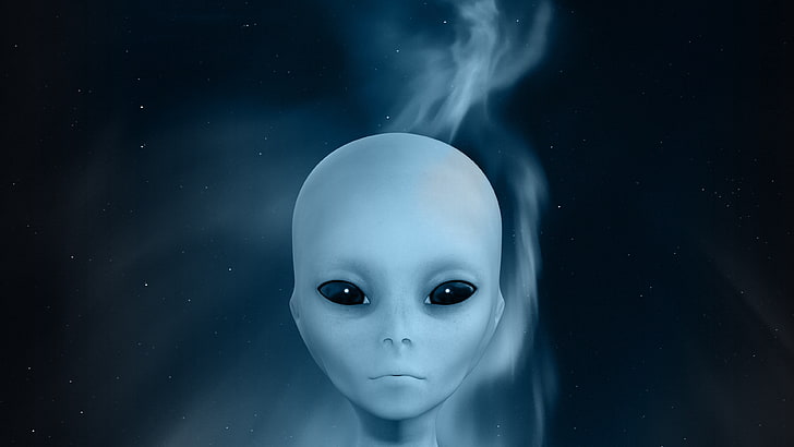 лицо, инопланетянин, голова, инопланетянин, инопланетная жизнь, незнакомец, фэнтези-арт, космос, HD обои