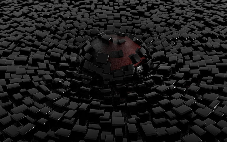 schwarzes Puzzle, Kugel, Brechen, Formen, HD-Hintergrundbild