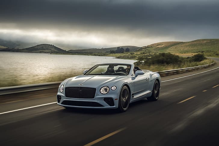 bulutlu, Bentley, üstü açık, 2019, Continental GT V8 Cabrio, HD masaüstü duvar kağıdı