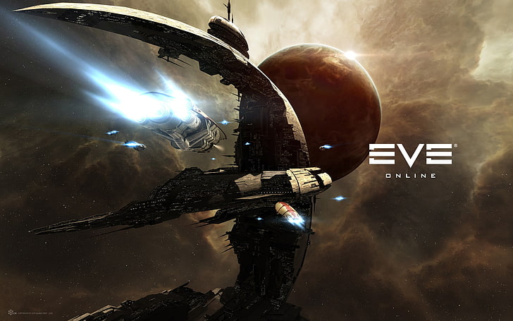 Eve Online digital wallpaper, EVE Online, Amarr, space, spaceship, space station, HD wallpaper