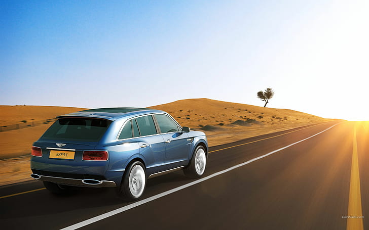 Внедорожник Bentley Concept Motion Blur Desert Sunlight HD, автомобили, солнечный свет, размытие, движение, пустыня, концепт, Bentley, внедорожник, HD обои