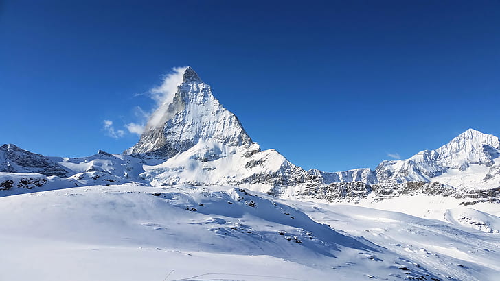 Matterhorn, Suiza, nieve, Fondo de pantalla HD