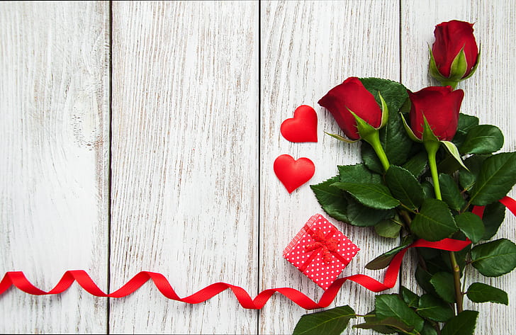 バラ、赤、愛、芽、ハート、花、ロマンチック、ギフト、赤いバラ、バレンタインデー、 HDデスクトップの壁紙