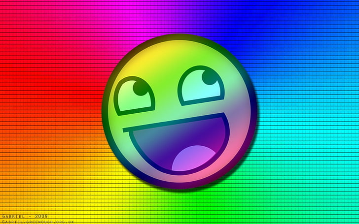 yellow emoji, colorful, emoticons, awesome face, HD wallpaper