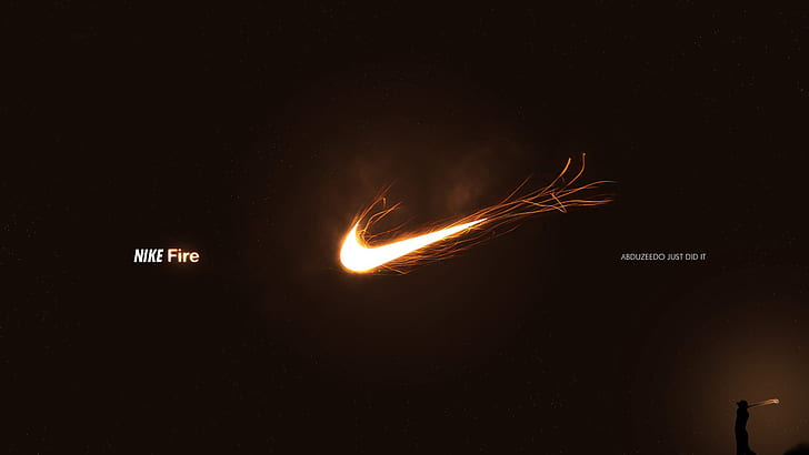 Logo Nike HD, logo Nike Fire, Nike, Sfondo HD