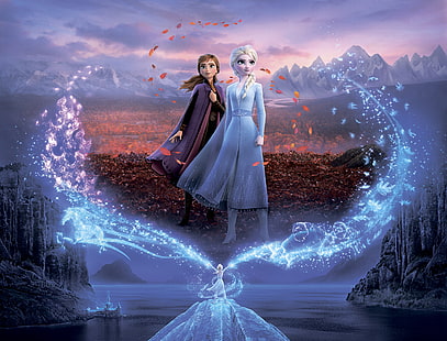 ภาพยนตร์เรื่อง Frozen 2, Anna (Frozen), Elsa (Frozen), วอลล์เปเปอร์ HD HD wallpaper