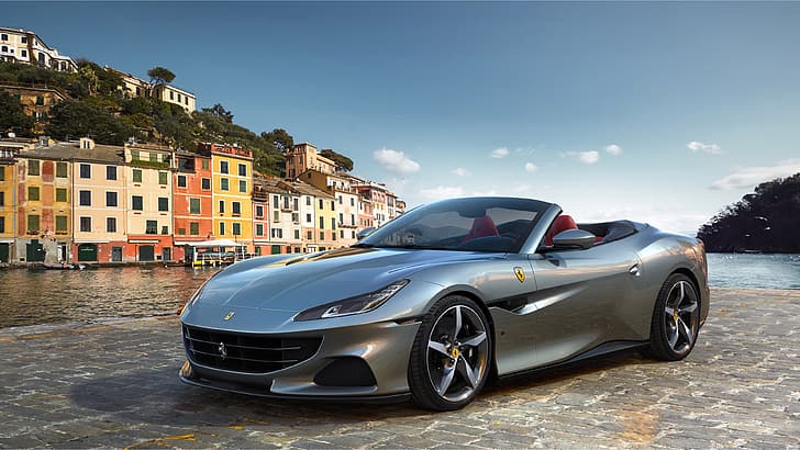 Ferrari Portofino, Ferrari, car, vehicle, supercars, Italian Supercars, silver cars, HD wallpaper