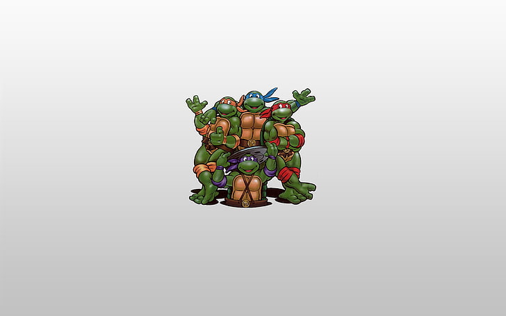 Cyfrowa tapeta TMNT, Raphael, Leonardo, Donatello, Wojownicze Żółwie Ninja, Michał Anioł, zmutowane żółwie ninja, Tapety HD