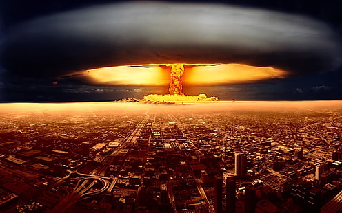 explosión de bomba atómica, explosión, nuclear, bomba atómica, apocalíptica, Fondo de pantalla HD HD wallpaper