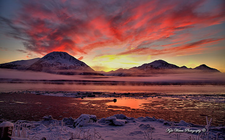 Twilight Cook Inlet Alaska, landscape sunset photograph, twilight, cook, alaska, inlet, HD wallpaper