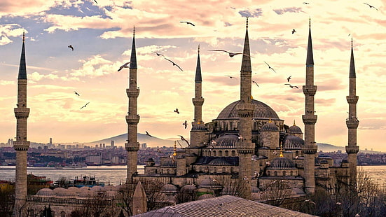 トルコイスタンブールアーキテクチャ都市景観モスクイスラム建築イスラム教、 HDデスクトップの壁紙 HD wallpaper