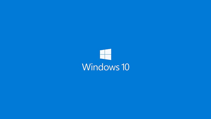 biru, logo, minimalis, teknologi, jendela, Windows 10, Wallpaper HD