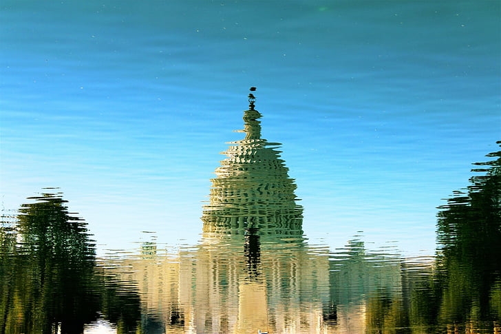 Monuments, United States Capitol, Building, Capitol Building, Reflection, Washington, HD wallpaper