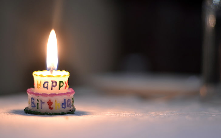 Happy Birthday cake candle flame, HD wallpaper