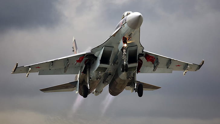Jet Fighters, Sukhoi Su-35, Aircraft, Jet Fighter, Warplane, HD wallpaper