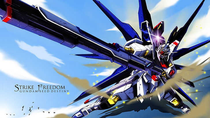 Иллюстрация Strike Freedom от Gundam, Gundam Seed Destiny.: Striker dom, Gundam, ZGMF-X20A Strike dom, мобильный костюм Gundam SEED, мобильный костюм Gundam SEED Destiny, HD обои