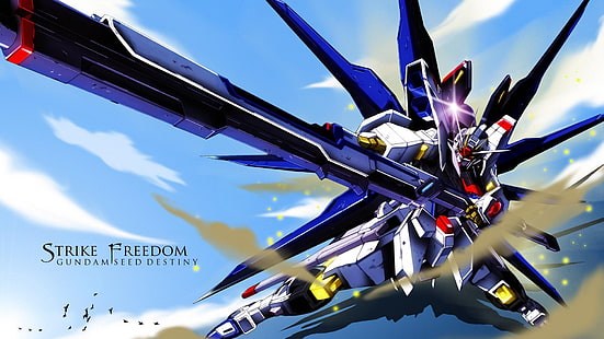 Illustration de Gundam Strike Freedom, destin de Gundam Seed.: Dom Striker, Gundam, ZGMF-X20A dom de frappe, combinaison mobile Gundam SEED, combinaison mobile Gundam SEED Destiny, Fond d'écran HD HD wallpaper