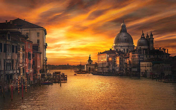 Санрайз Венеция Италия Великий канал и лагуна от Академии мостов или Понте-дель-Академия HD Обои для рабочего стола и мобильные телефоны 3840 × 2400, HD обои