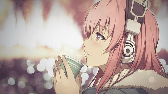 nitroplus super sonico perfil de cabello rosado anime girls anime, Fondo de pantalla HD HD wallpaper