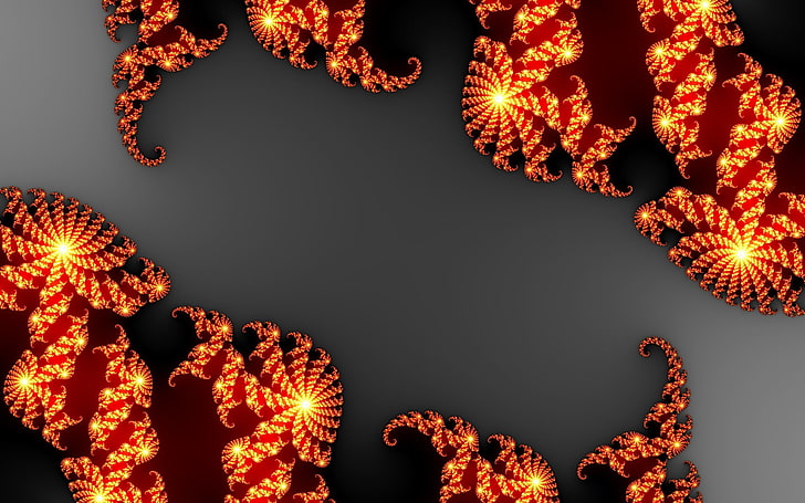 red and black background, abstract, blue, orange, fire, HD wallpaper