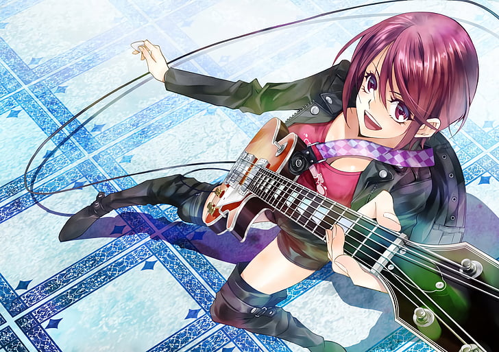Anime, Fuuka, Fuuka Aoi, Guitar, HD wallpaper