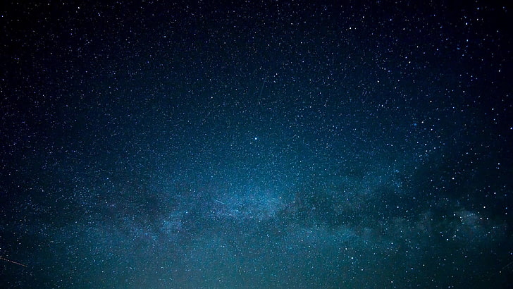 bintang pada malam hari, bintang, galaksi, ruang, biru, Wallpaper HD