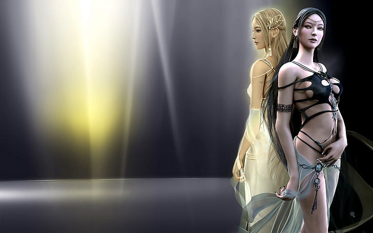 diosa, mundo de fantasía, elfo, Riel (Union Of Fury), la lucha entre las dos diosas, Drada (Light Alliance), Shaiya: luz y oscuridad, Fondo de pantalla HD