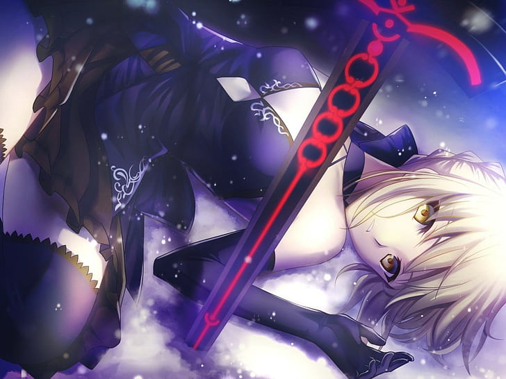 Fate / Grand Order、Saber Alter、アニメの女の子、剣、アニメ、Fate Series、 HDデスクトップの壁紙