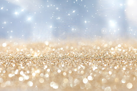 illustration de paillettes d'or, lueur, étoiles, couleurs douces, Fond d'écran HD HD wallpaper