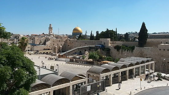 kupol, israel, jerusalem, berg, sten, tempel, mur, västra, HD tapet HD wallpaper