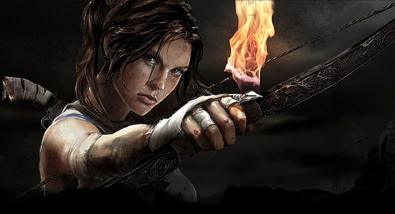 Tomb Raider, brun rosettillustration, spel, Tomb Raider, 2013, HD tapet HD wallpaper