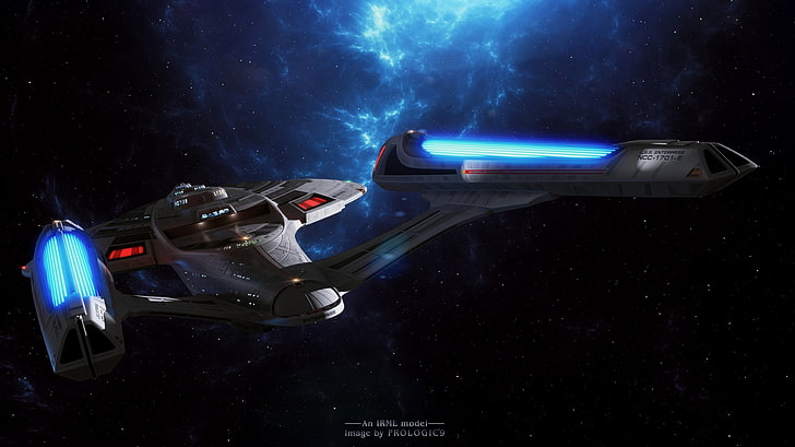 синие и серые самолеты цифровые обои, Star Trek, USS Enterprise (космический корабль), космический корабль, космос, HD обои