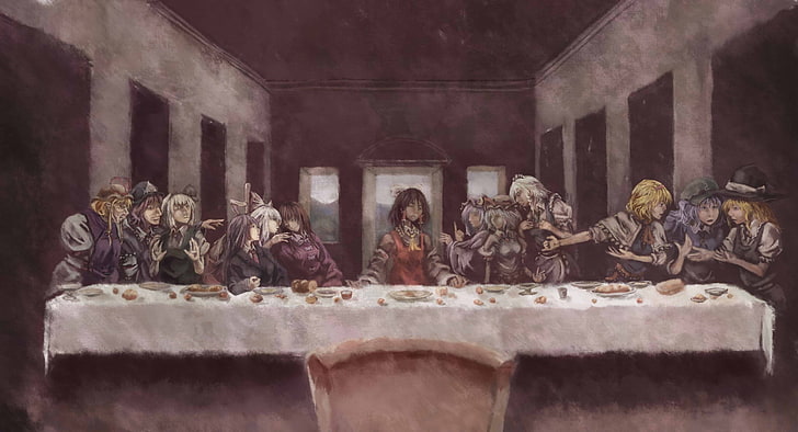 Touhou, The Last Supper, fantasy art, HD wallpaper